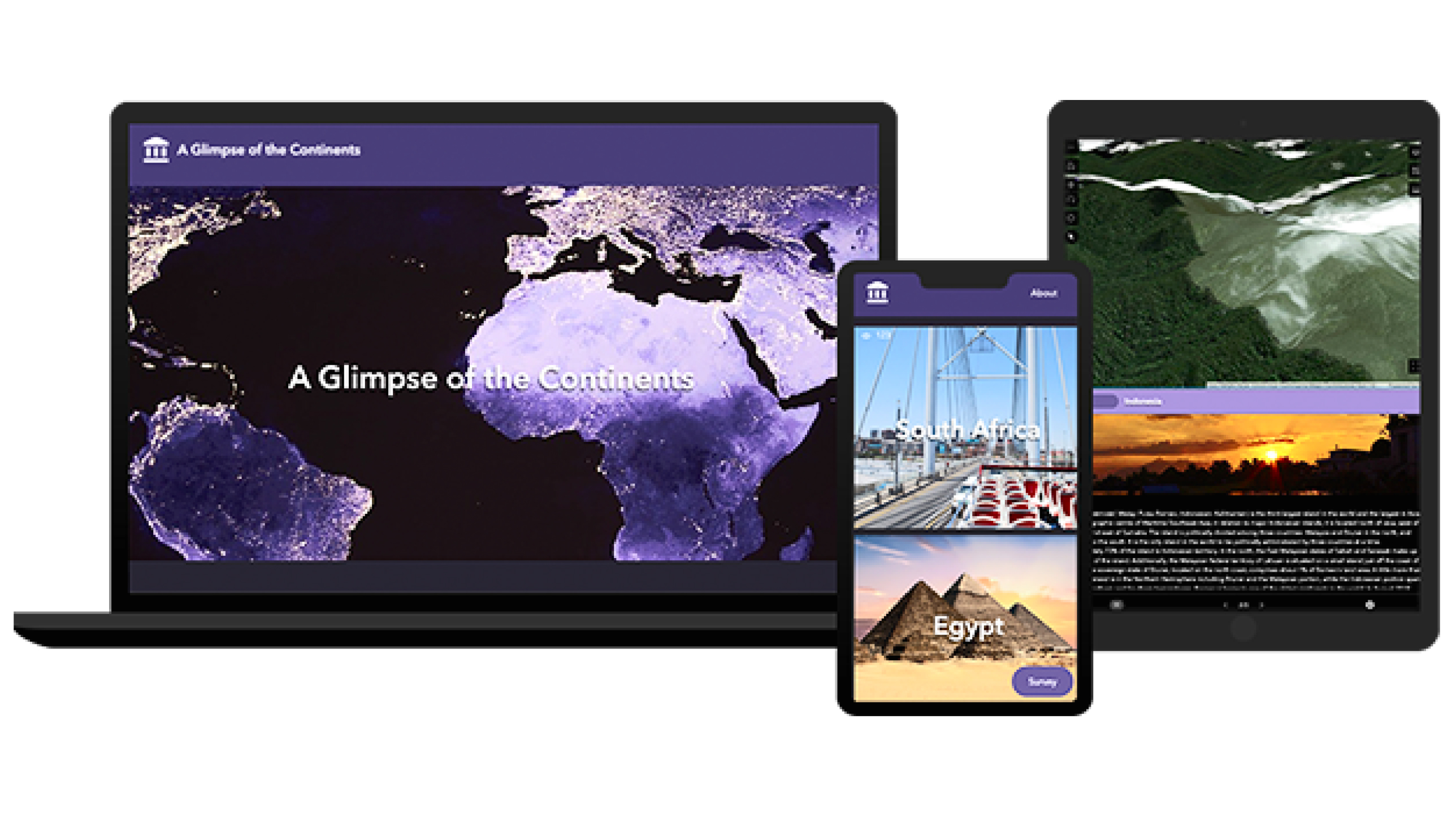 ArcGIS Experience Builder em um laptop e dispositivo móvel