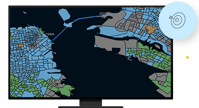 Mapa multicolorido de terra e oceano