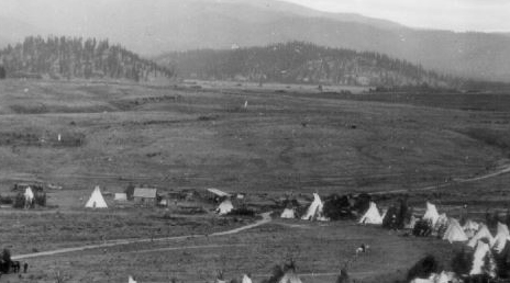 A tribal settlement on the Colville Reservation in the late 19th century