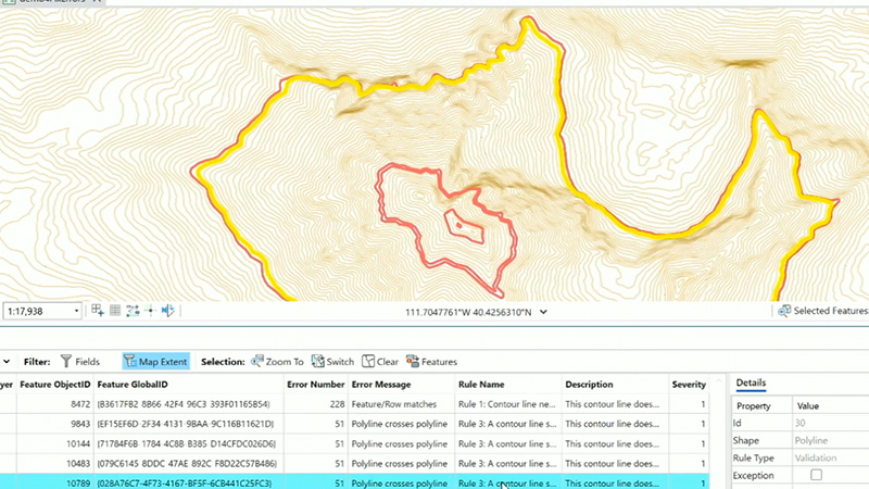 Elevation map in shades of pale yellow with a road route shown in darker yellow