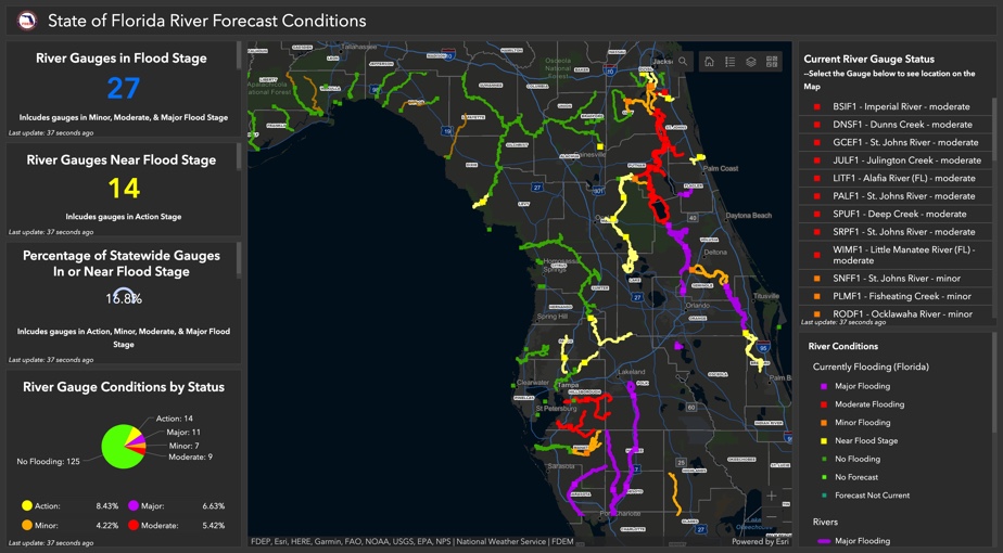 State of Florida River Forecast Conditions - Hurricane Ian