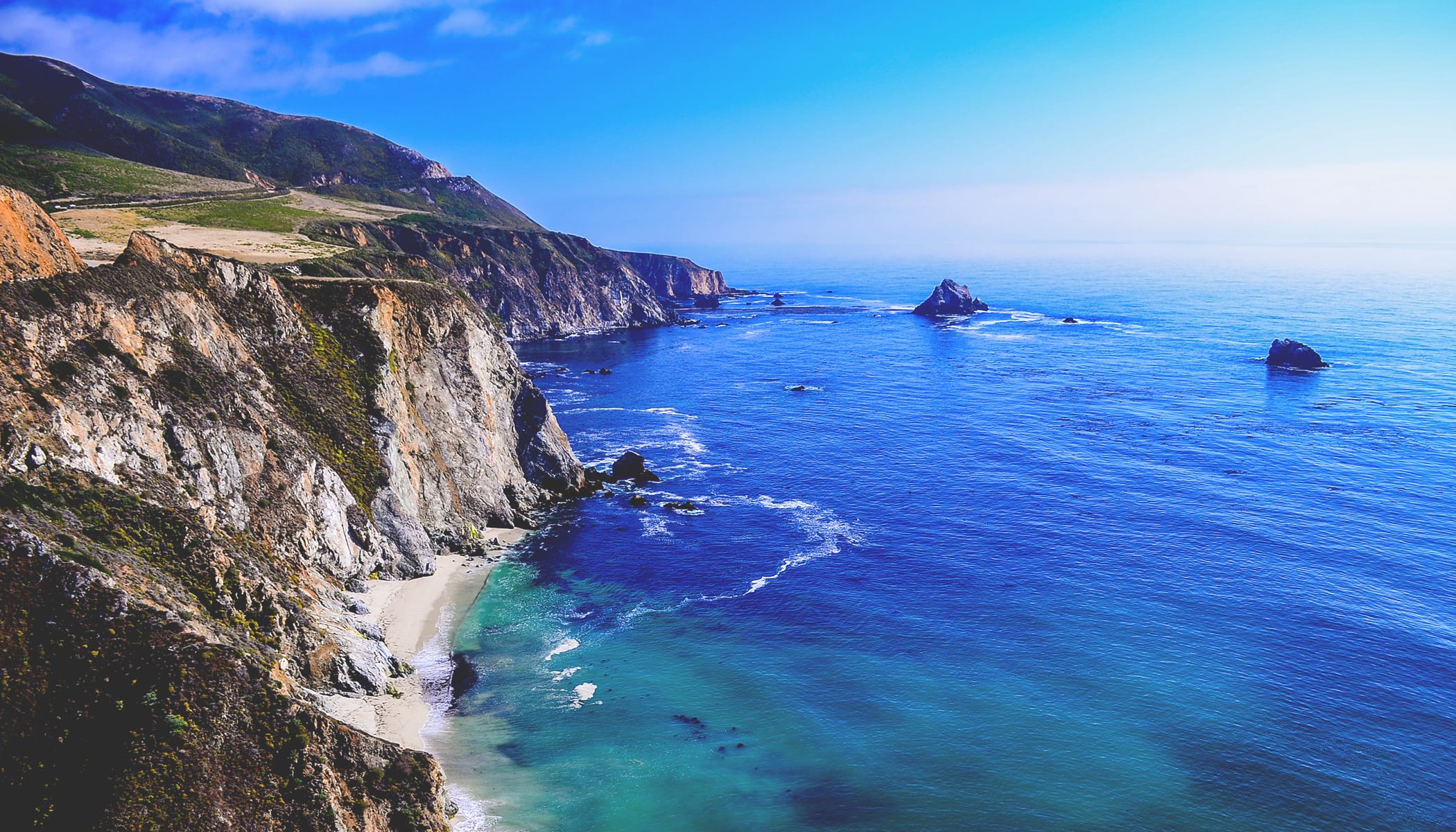 Coastline near Point Conception, California with ocean and cliffs