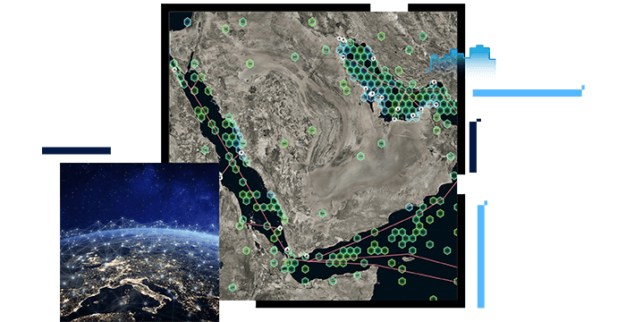 Satellite imagery with dots overlaid 