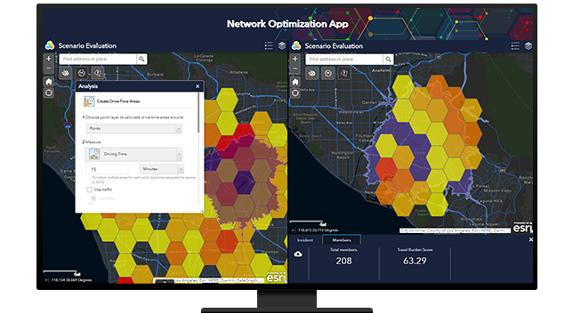 A network optimization mapping app