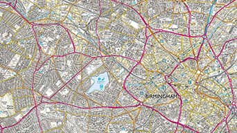 Map of Birmingham, England