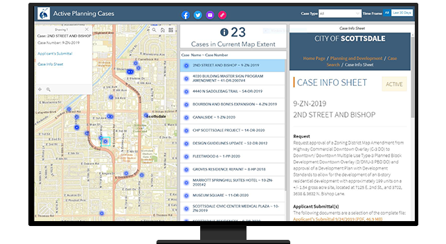 Carte de l’aménagement urbain de la ville de Scottsdale