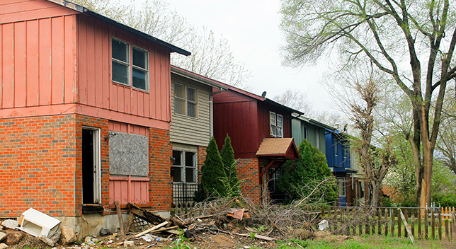 Maisons endommagées