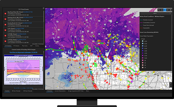 Una pantalla que muestra una interfaz de aplicación que muestra datos a la izquierda, un mapa meteorológico de radar en el centro y una leyenda a la derecha