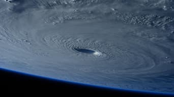 A view from space capturing the eye of a storm of an unidentified hurricane