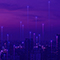 A city skyline dotted with markers of varying heights signaling certain locations