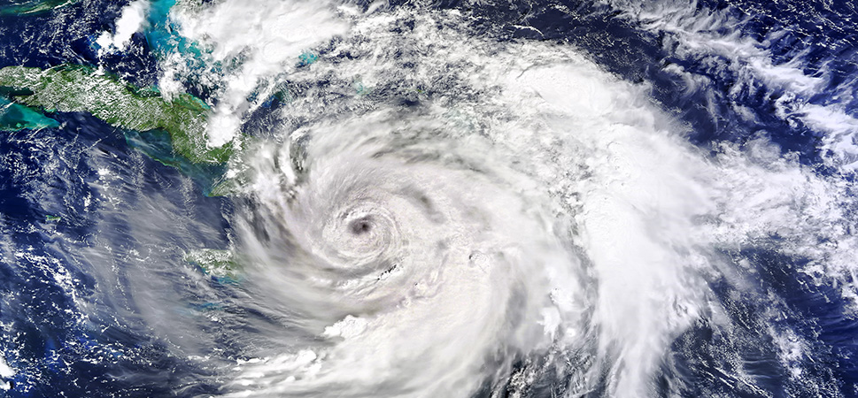 A view of a hurricane from space