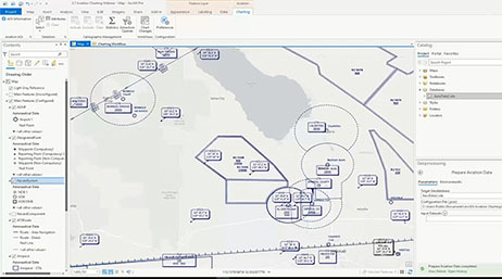 A screencap from the featured webinar showing a map of an area’s aviation data alongside menus of analytics options
