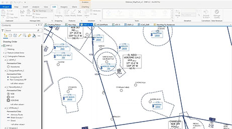 A screencap from the featured webinar with a map of an area’s aviation data alongside a menu of analytic options