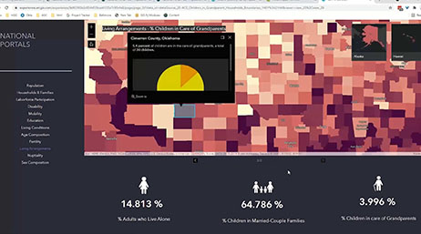 A screencap from the featured video, showing a map dashboard with a concentration map in shades of red beside several data points