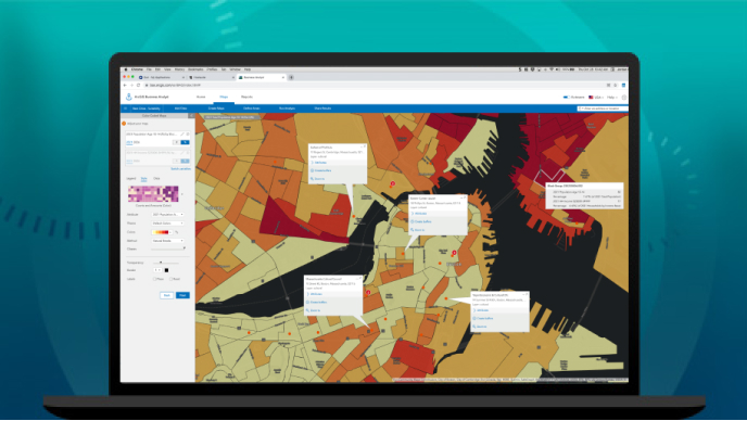 Color-coded ArcGIS Business Analyst Map