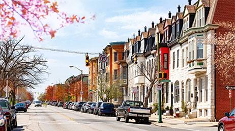 A neighborhood in Baltimore, Maryland