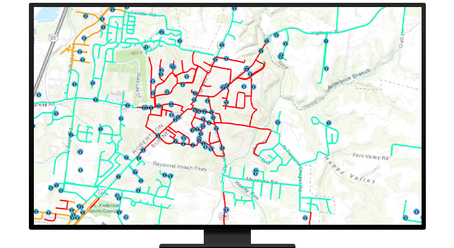 Mapa da infraestrutura hídrica