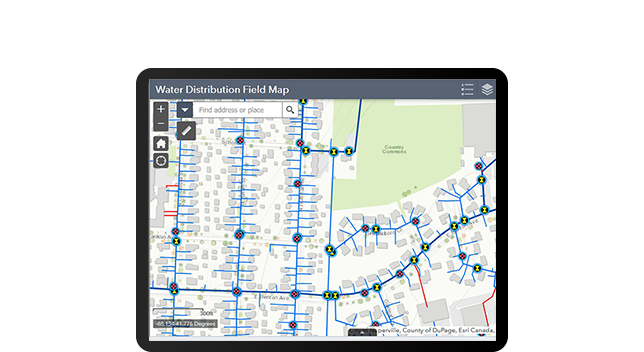 Mapa de distribución de agua