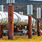 A pipeline above ground that goes over the hills into the distance