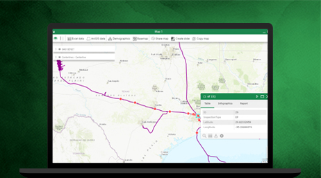 Un portátil que muestra una pantalla de ArcGIS for Office