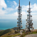 : Telecommunications towers on a hilltop