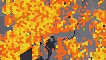 Mappa con punti gialli e arancioni