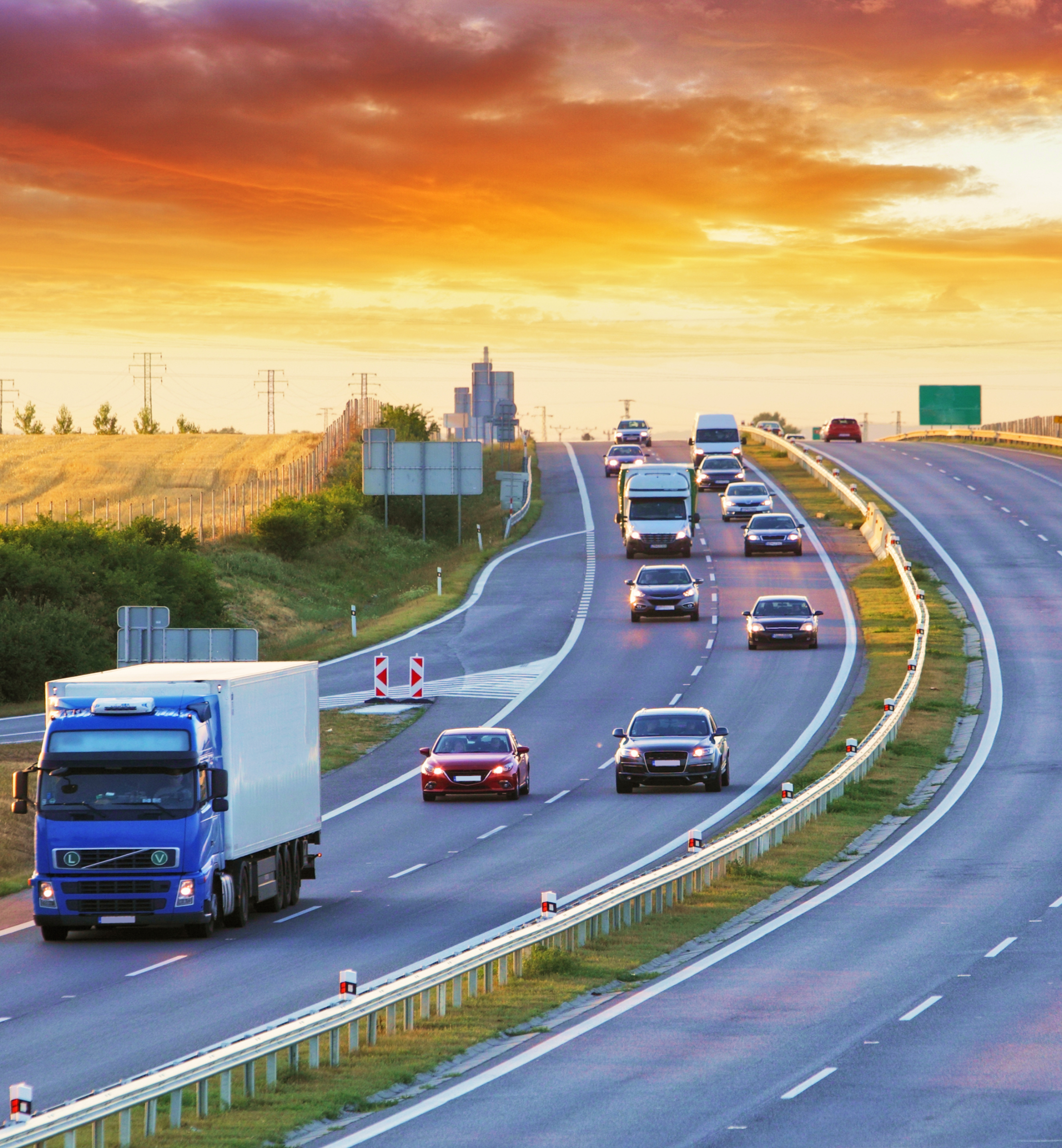 Cars on a highway