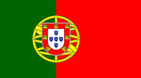 The Portuguese flag, featuring green and red colors with a crest overlaid on top of a yellow navigation tool