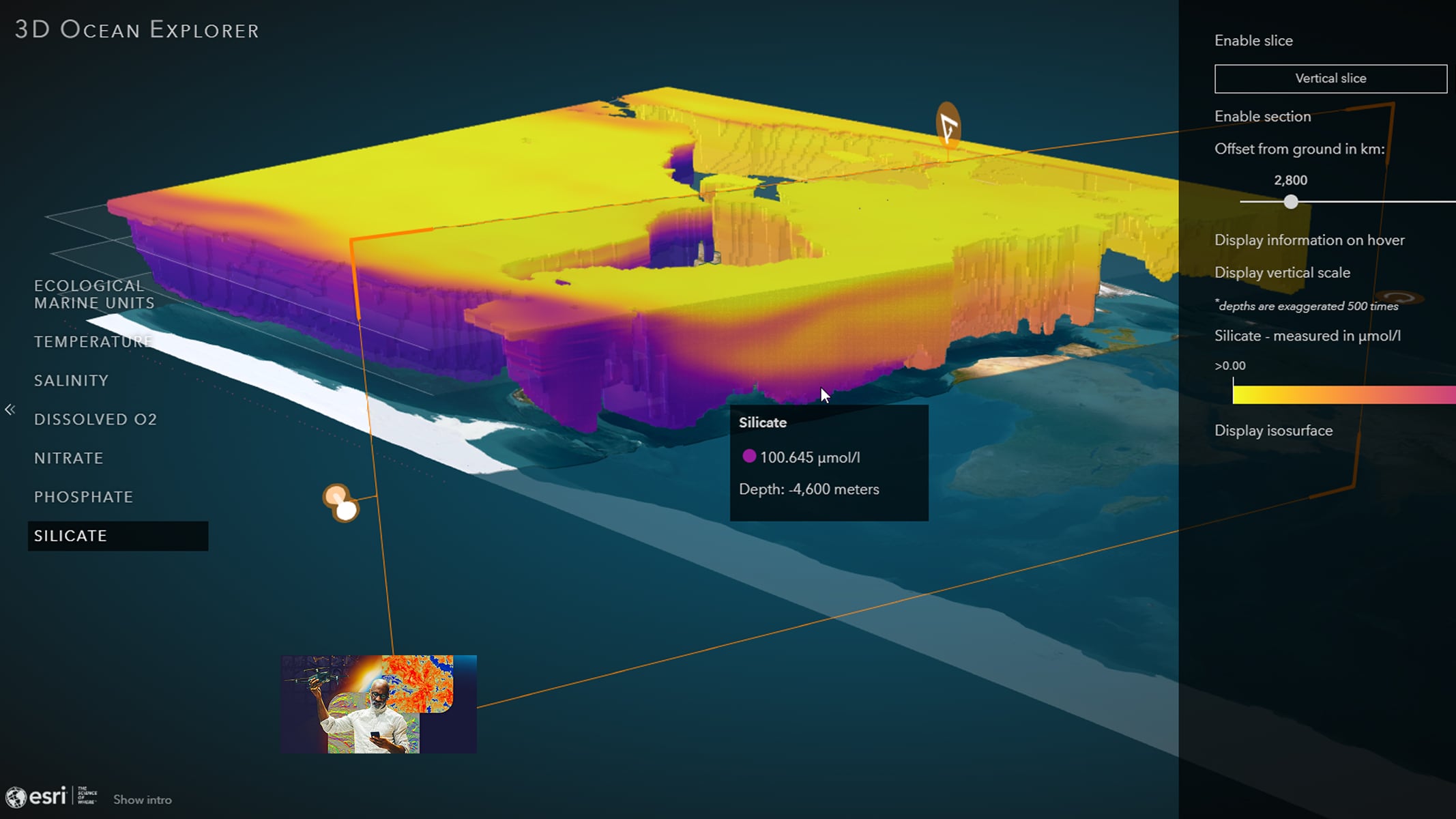 A color-coded 3D surface model with measurement and analysis overlays