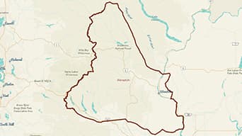 Map of the Colville Reservation area