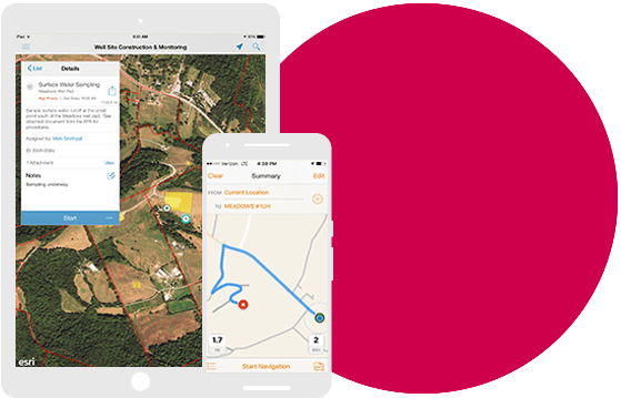 Tablet and smart phone with mapping software