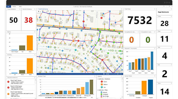 Screenshot of analytics dashboard for mapping data