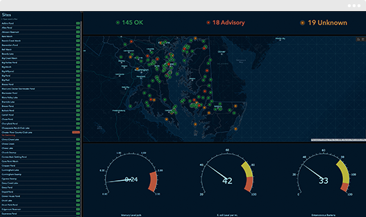 map with dashboard analytics