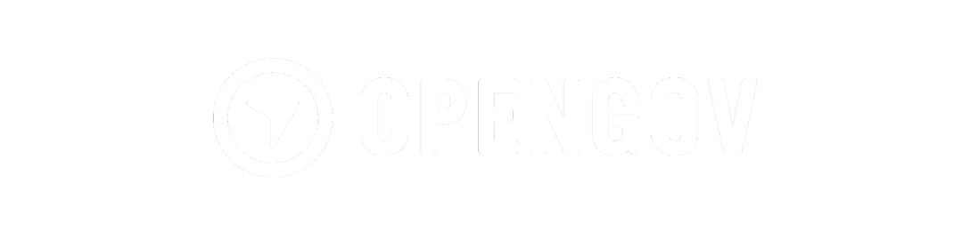 OpenGov logo in white design