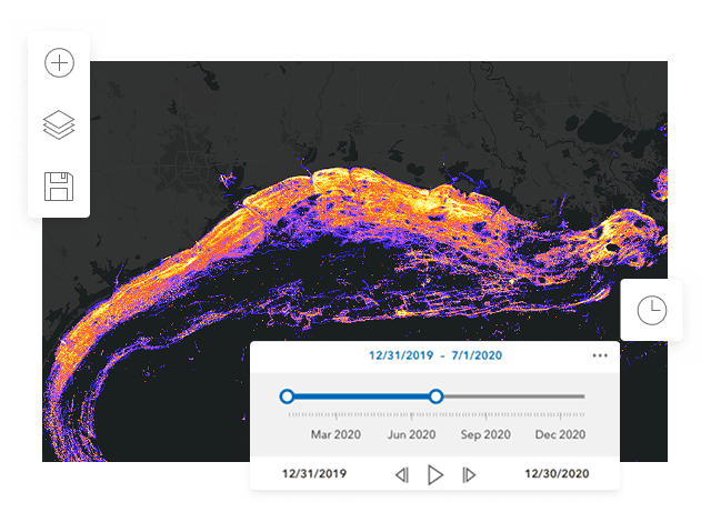 A digital map displays a land area divided into orange and purple regions