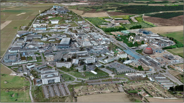 Aerial photograph of CERN’s 700-building campus