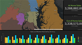 Colorful image of a territory dashboard map