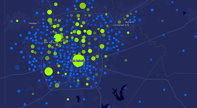 Visualization of American Community Survey Data on an Esri map.