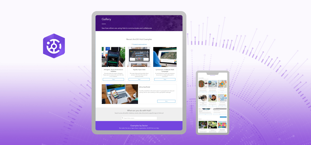 ArcGIS Hub Gallery of recent ArcGIS Hub examples