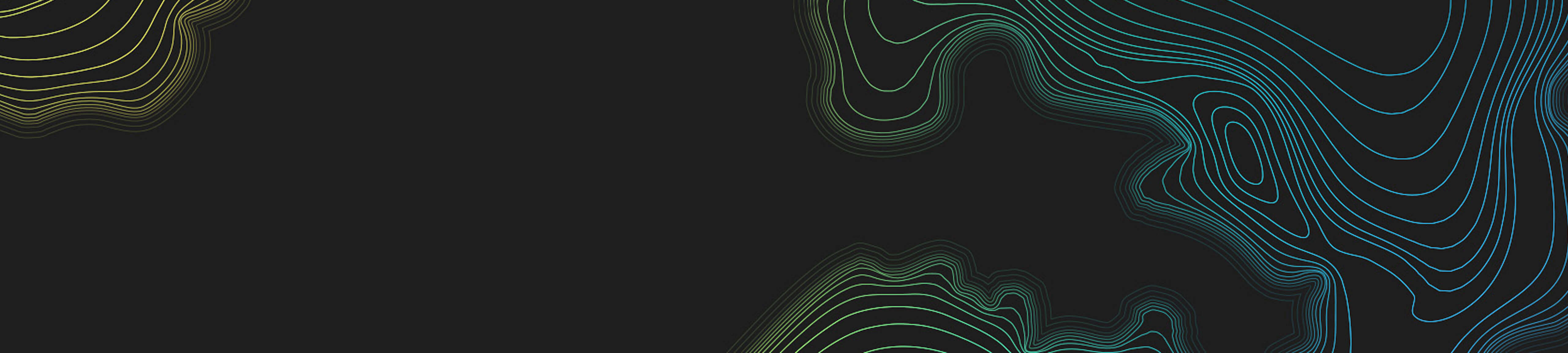 Stylized contour lines from a topographic map on a black background