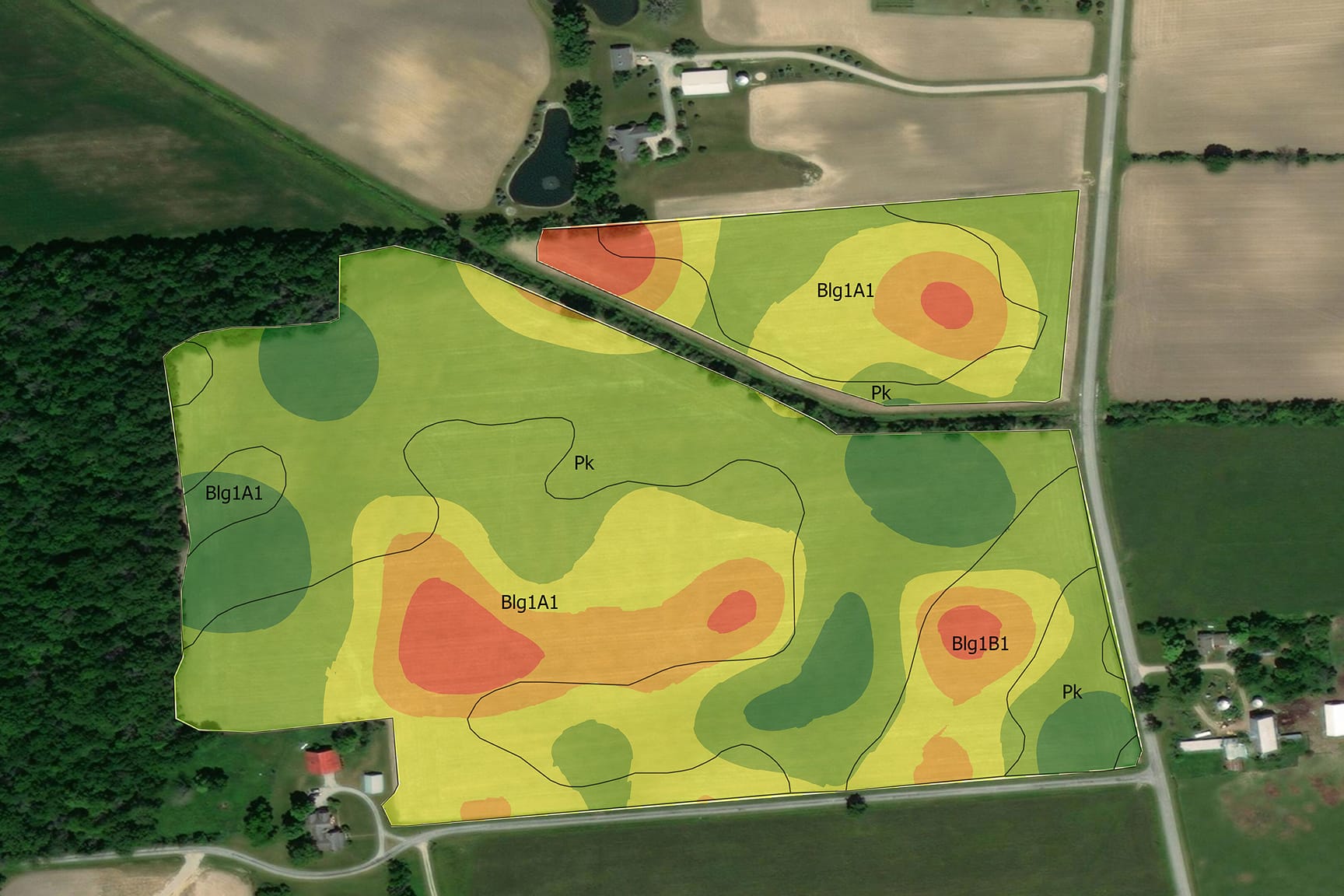 Map area showing topographic and spatial relationships like proximity, intersection, overlap, visibility, and accessibility. 