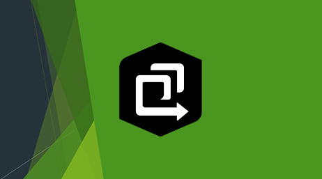 Instant Apps logo in black and white on a flat grass-green background