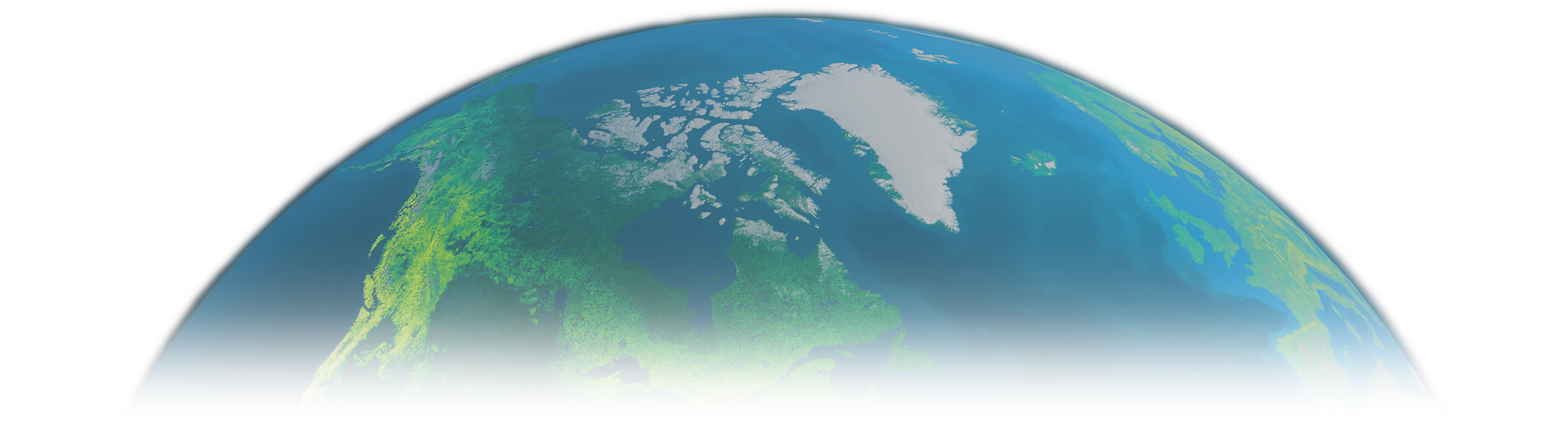 The top 1/3 of a globe