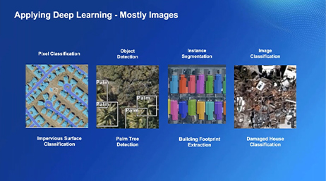 A screencap from the featured video showing four colorful maps on a gradient blue background