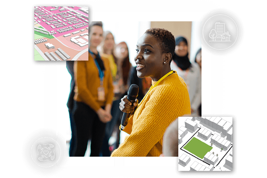 Local leader presenting at a planning conference.