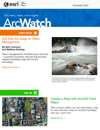 The front cover of the ArcWatch December 2022 issue
