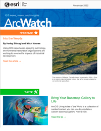 The front cover of the ArcWatch November 2022 issue