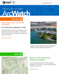 The cover of November 2023 issue of ArcWatch