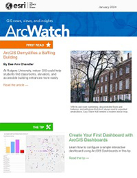 The cover of January 2024 issue of ArcWatch