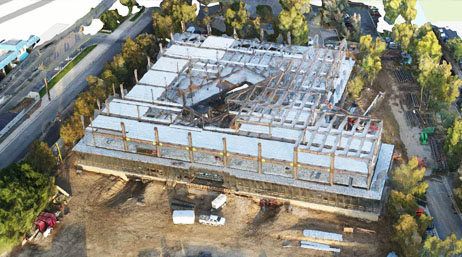 View of a construction site from above